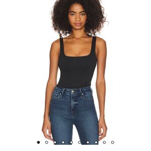 NWT.  Good American Black Sleeveless Fitted Bodysuit